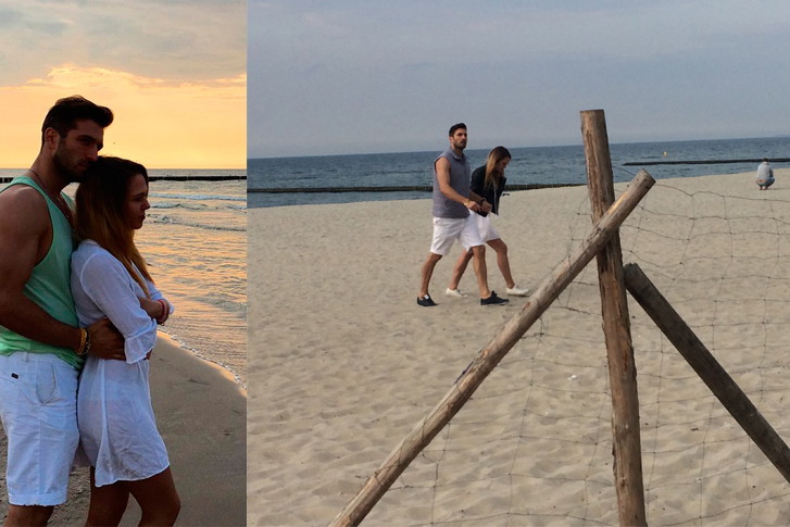 Rafał Maślak i Kamila Nicpoń na plaży