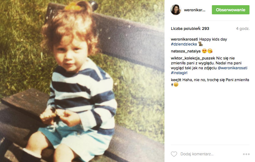 Weronika Rosati w dzieciństwie