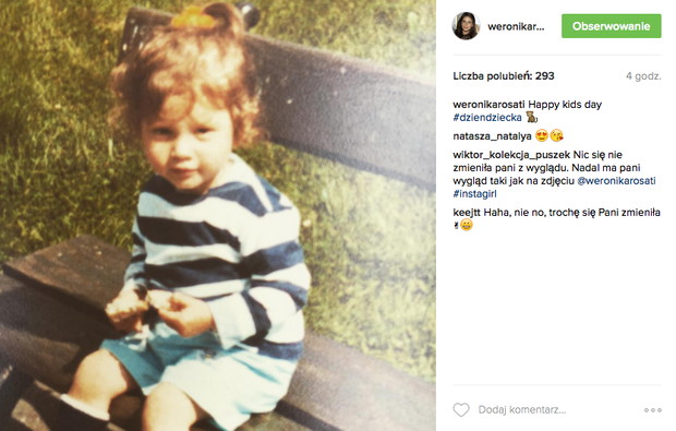 Weronika Rosati w dzieciństwie