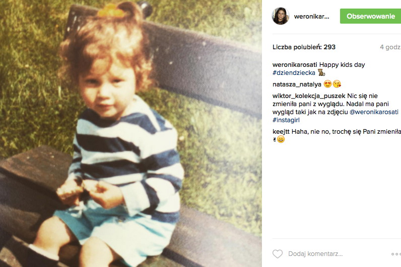 Weronika Rosati w dzieciństwie