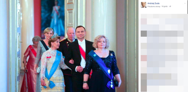 Andrzej Duda i Agata Duda w wizytą w Oslo u pary królewskiej