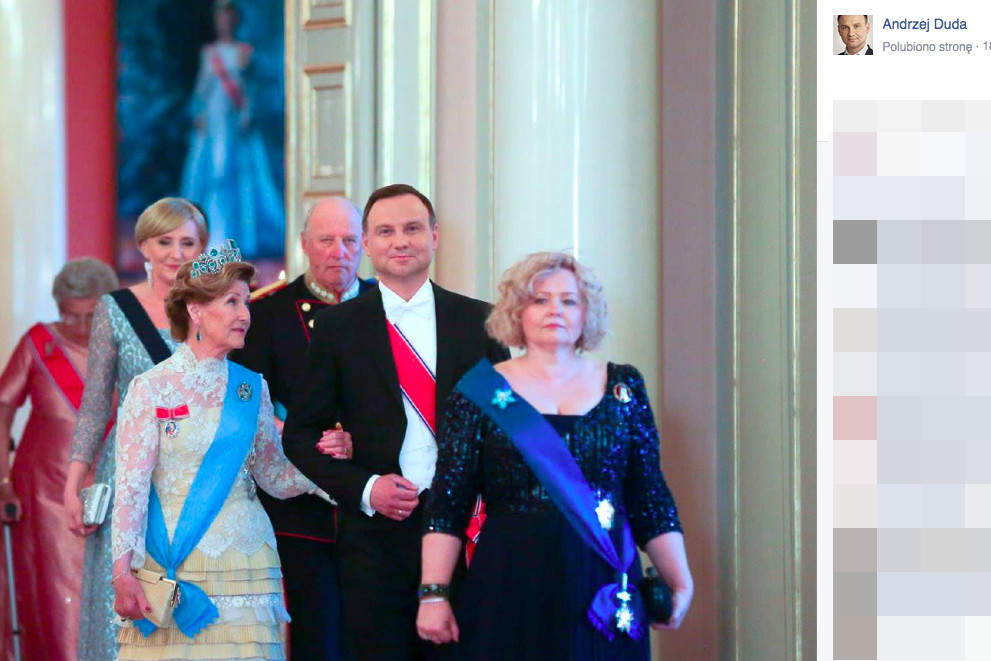 Andrzej Duda i Agata Duda w wizytą w Oslo u pary królewskiej