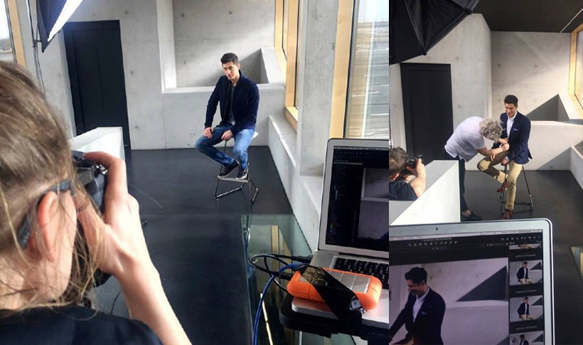 Robert Lewandowski na sesji Vistuli