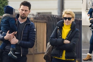 Małgorzata Kożuchowska z mężem i synem