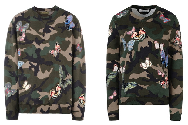 Męska i damska bluza moro w motyle Valentino