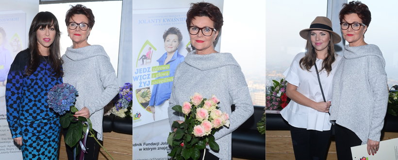 Natalia Kukulska, Jolanta Kwaśniewska, Ola Kwaśniewska na premierze książki Kwaśniewskiej "Jedz zdrowo, ćwicz z głową, żyj szczęśliwie"