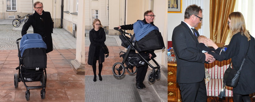 Andrzej Chyra z partnerką Pauliną i synkiem