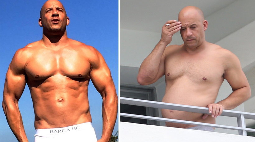 Vin Diesel z brzuszkiem i bez