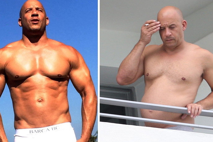 Vin Diesel z brzuszkiem i bez