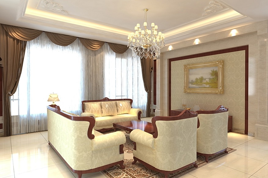 salon z oknami