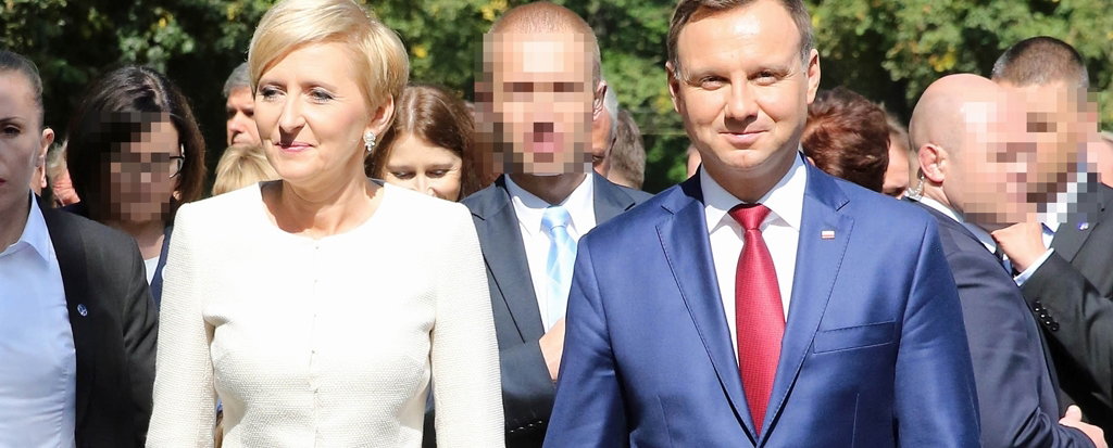 Agata Duda i Andrzej Duda na dożynkach w Spale