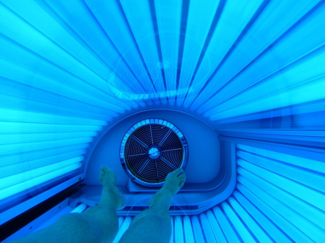 łóżko w solarium