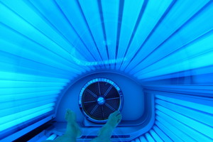 łóżko w solarium