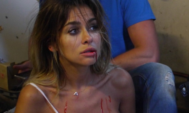 Natalia Siwiec na planie filmu "Królowa Bezdomna"