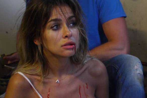 Natalia Siwiec na planie filmu "Królowa Bezdomna"