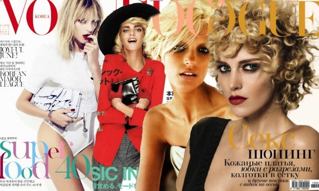 Anja Rubik na okładkach Vogue