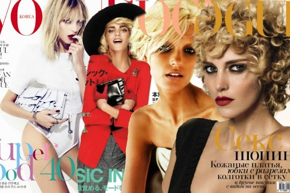 Anja Rubik na okładkach Vogue