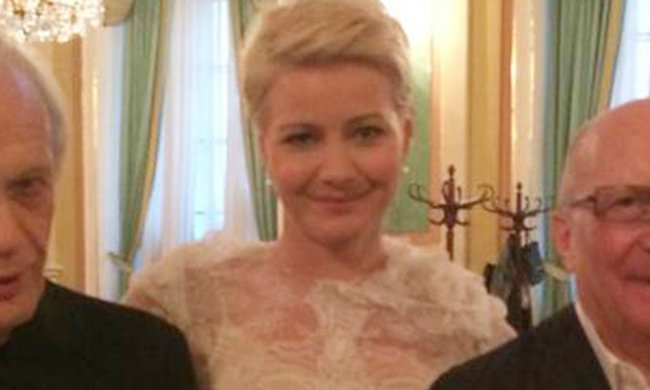 Ciężarna Małgorzata Kożuchowska podczas kanonizacji