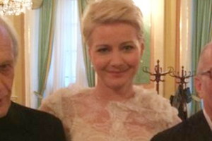 Ciężarna Małgorzata Kożuchowska podczas kanonizacji