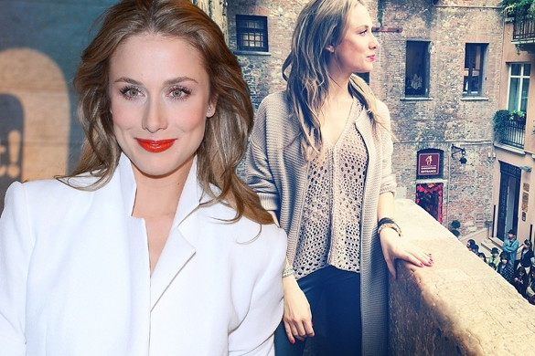 Natalia Klimas w Weronie podczas sesji dla marki Calzedonia