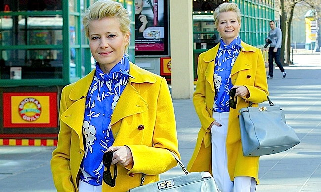 Ciężarna Małgorzata Kożuchowska przed studiem TVN
