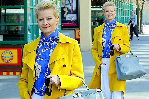 Ciężarna Małgorzata Kożuchowska przed studiem TVN