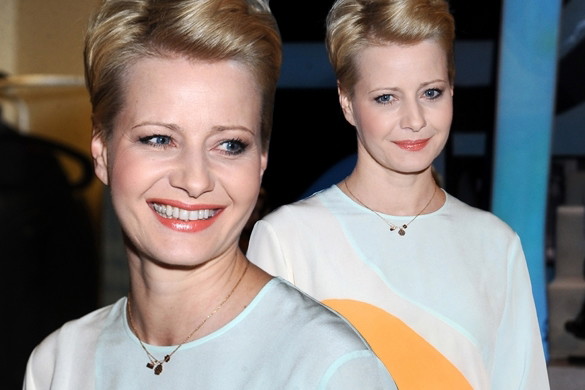 Ciężarna Małgorzata Kożuchowska na planie programu Świat Się Kręci