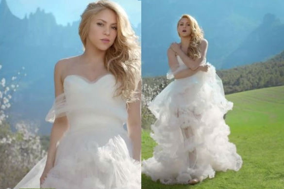 Shakira w sukni ślubnej