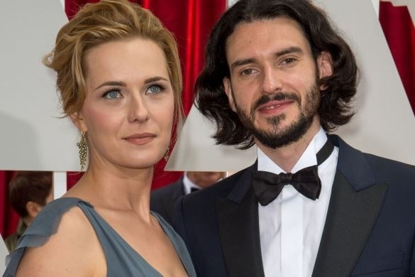 Magda Hueckel-Śliwińska i Tomasz Śliwiński na gali rozdania Oscarów 2015