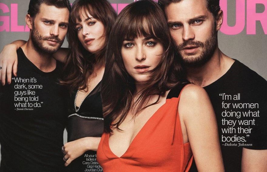 50 twarzy Greya: Dakota Johnson i Jamie Dornan na okładce Glamour luty 2015. Jamie Dornan gay