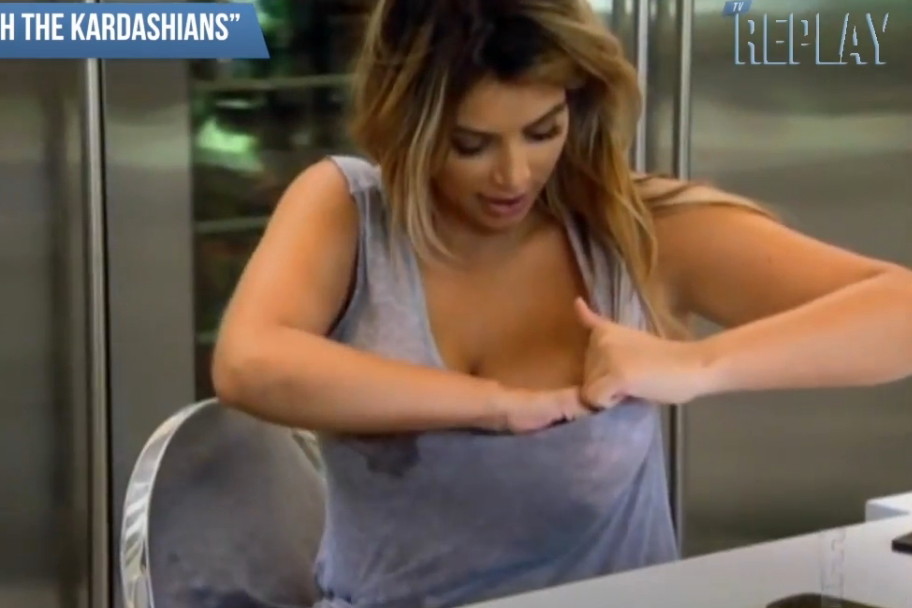 Wyciek mleka z piersi Kim Kardashian