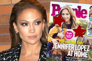 Jennifer Lopez z dziećmi w People