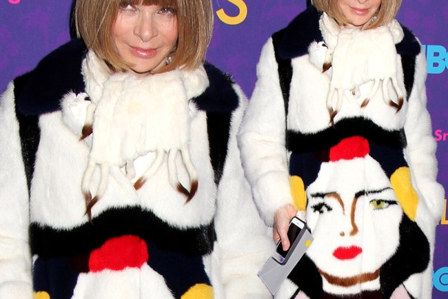 Anna Wintour w futrze Prada