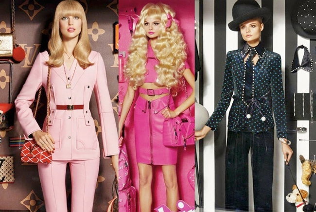 Magda Frąckowiak jako lalka Berbie w sesji Vogue Paris styczeń 2015