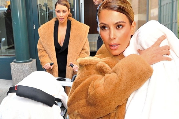 Kim Kardashian z córką North w Nowym Jorku