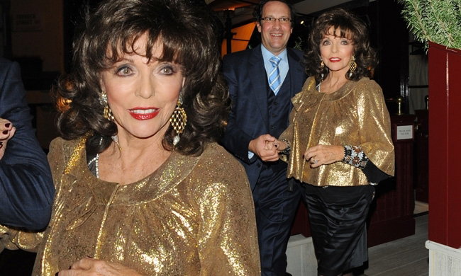 Joan Collins i Percy Gibson wracają z imprezy w Londynie