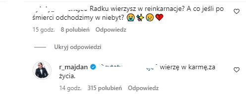 Radosław Majdan odpowiada na komentarze