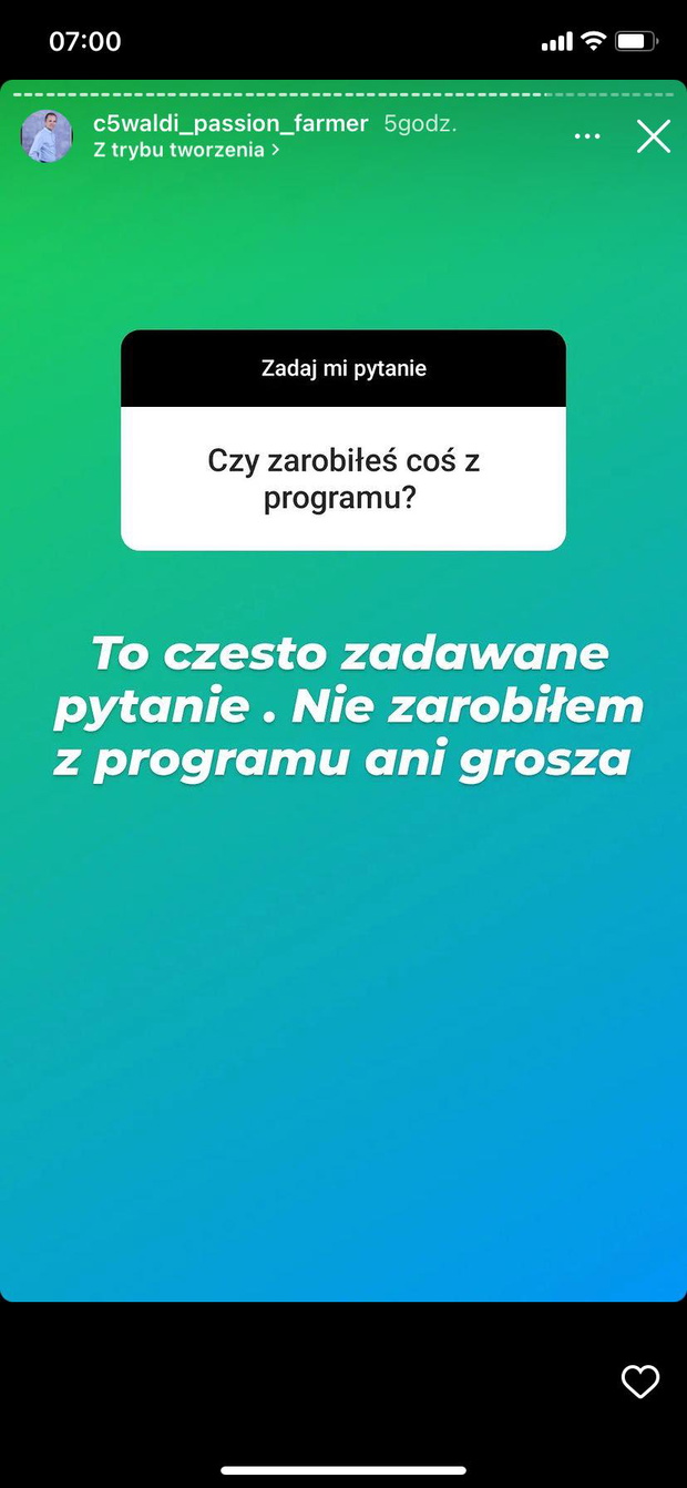 Waldemar o zarobkach w Rolnik szuka żony
