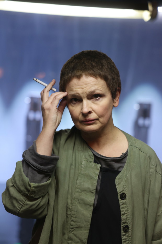 Dominika Ostałowska na próbach spektaklu
