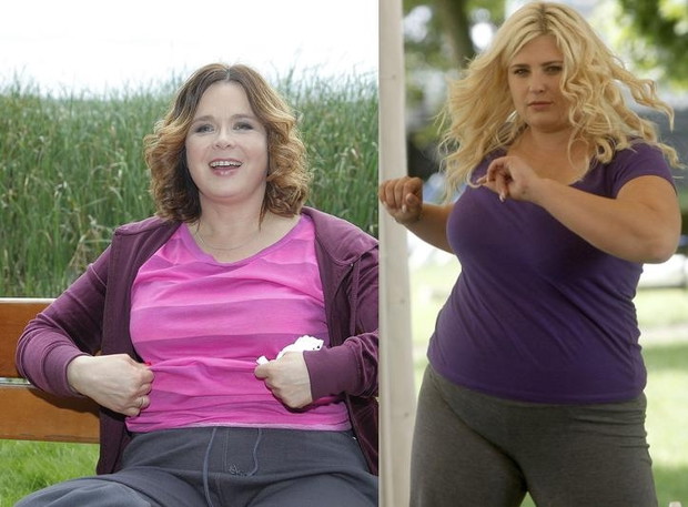 Edyta Jungowska i Elżbieta Romanowska na planie serialu "2XL"