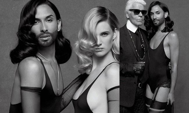 Conchita Wurst na zdjęciach Karla Lagerfelda