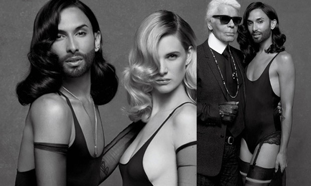 Conchita Wurst na zdjęciach Karla Lagerfelda