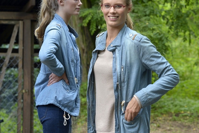 Julia Pietrucha na planie serialu "Blondynka"