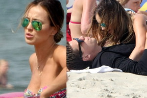 Marina i Szczęsny na plaży w Sopocie
