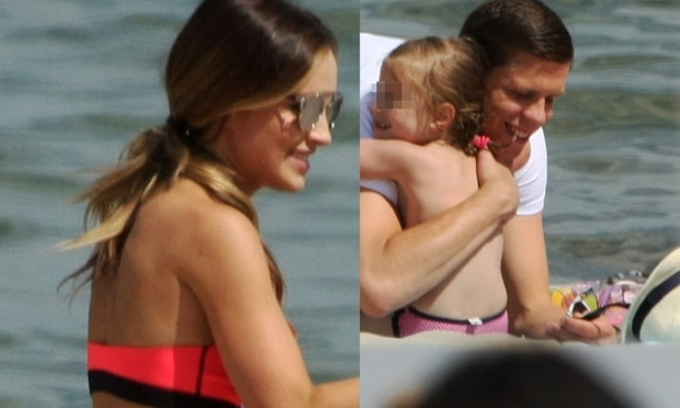 Marina Łuczenko i Wojciech Szczęsny na plaży w Sopocie