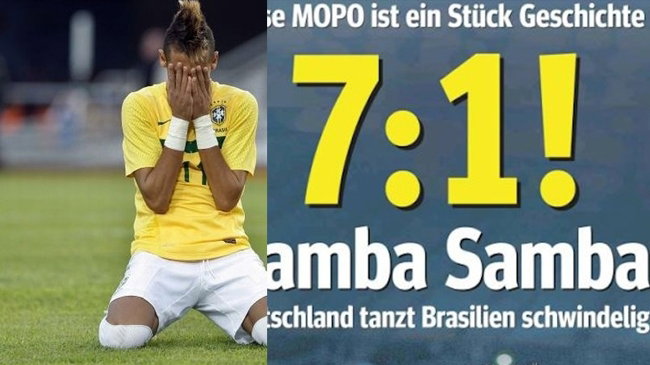 Mecz Brazylia Niemcy 1:7. Brazylia przegrała z Niemcami memy i okładki gazet