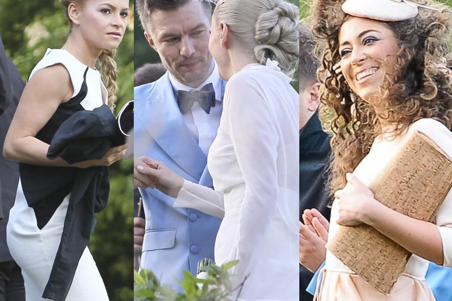 Natalia Kukulska i Anna Szarmach na ślubie Adama Sztaby i Doroty Szelągowskiej
