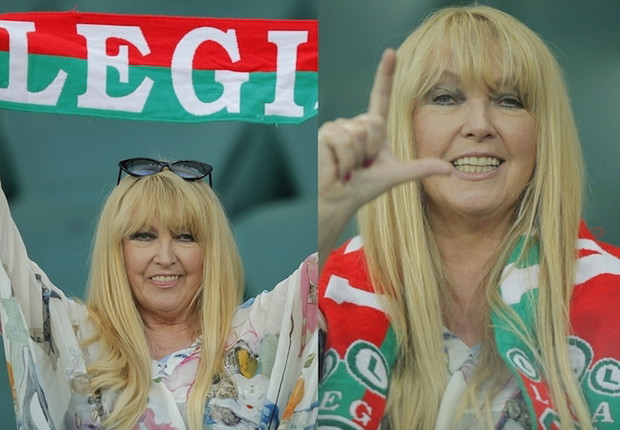 Maryla Rodowicz na meczu o Puchar Polski