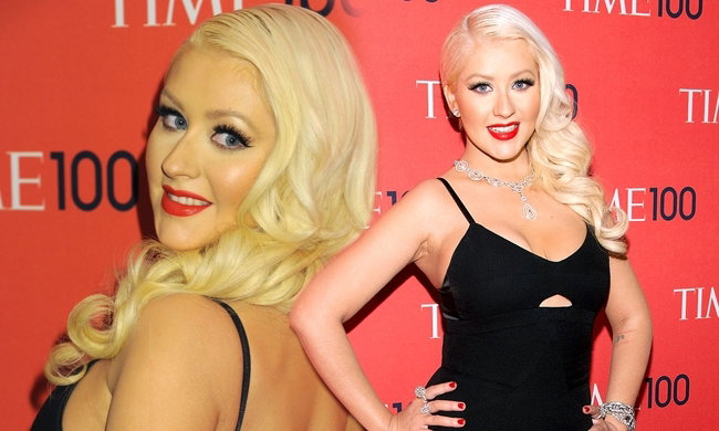 Szczupła Christina Aguilera na imprezie 100 Time Gala