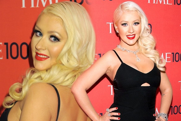 Szczupła Christina Aguilera na imprezie 100 Time Gala